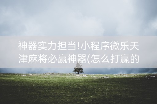 神器实力担当!小程序微乐天津麻将必赢神器(怎么打赢的几率大)