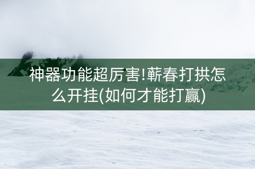 神器功能超厉害!蕲春打拱怎么开挂(如何才能打赢)