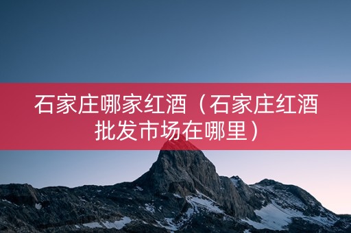 石家庄哪家红酒（石家庄红酒批发市场在哪里）