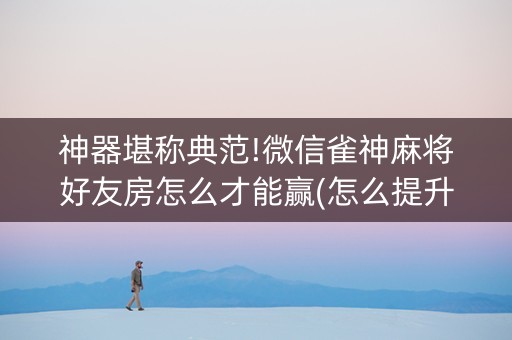 神器堪称典范!微信雀神麻将好友房怎么才能赢(怎么提升胜率)