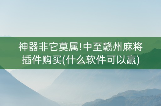 神器非它莫属!中至赣州麻将插件购买(什么软件可以赢)
