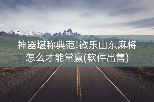 神器堪称典范!微乐山东麻将怎么才能常赢(软件出售)