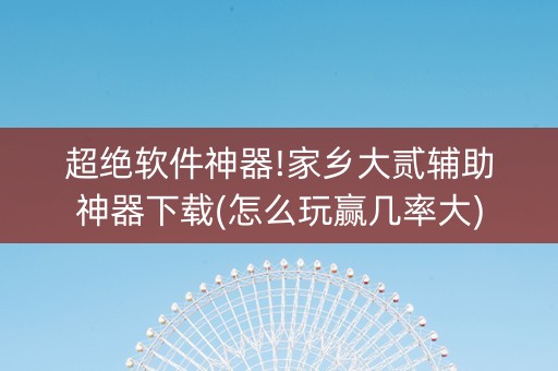 超绝软件神器!家乡大贰辅助神器下载(怎么玩赢几率大)