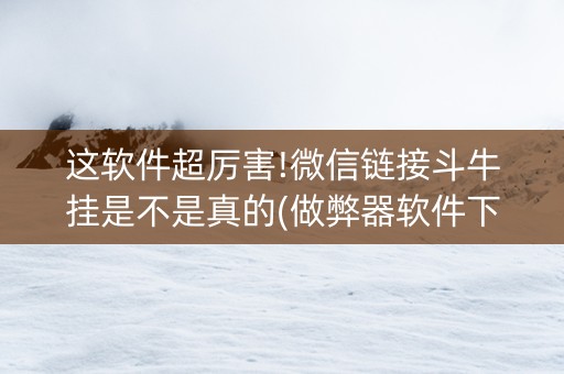 这软件超厉害!微信链接斗牛挂是不是真的(做弊器软件下载)