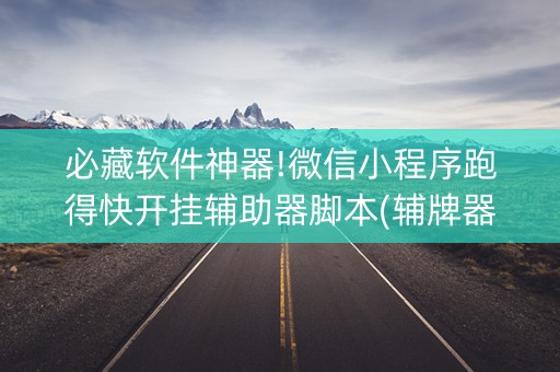 必藏软件神器!微信小程序跑得快开挂辅助器脚本(辅牌器插件购买)
