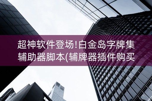 超神软件登场!白金岛字牌集辅助器脚本(辅牌器插件购买)