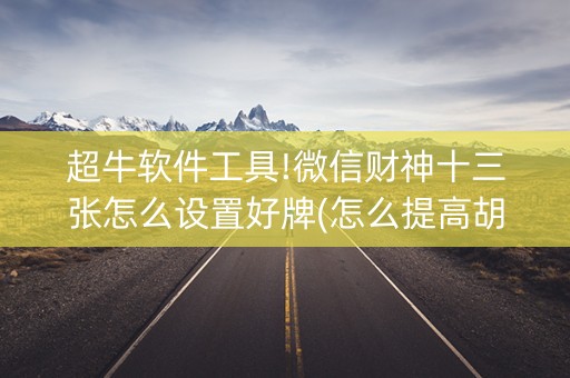 超牛软件工具!微信财神十三张怎么设置好牌(怎么提高胡牌率)