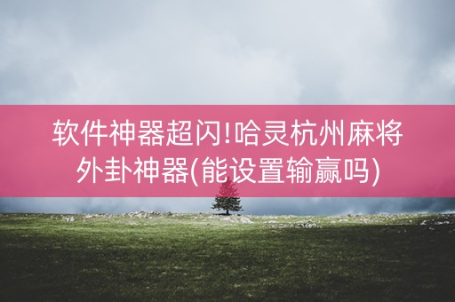 软件神器超闪!哈灵杭州麻将外卦神器(能设置输赢吗)