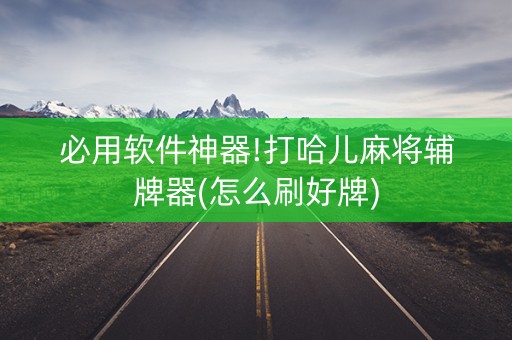必用软件神器!打哈儿麻将辅牌器(怎么刷好牌)