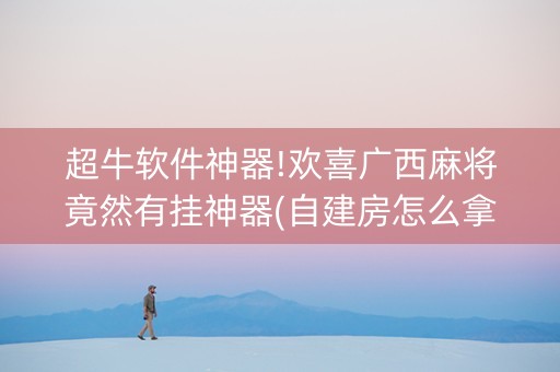 超牛软件神器!欢喜广西麻将竟然有挂神器(自建房怎么拿好牌)