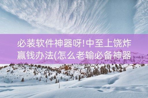 必装软件神器呀!中至上饶炸赢钱办法(怎么老输必备神器)