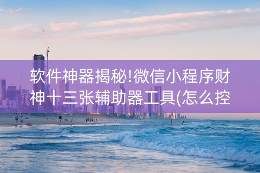 软件神器揭秘!微信小程序财神十三张辅助器工具(怎么控制输赢)