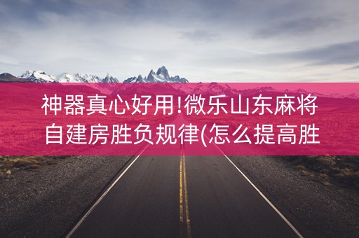 神器真心好用!微乐山东麻将自建房胜负规律(怎么提高胜率)