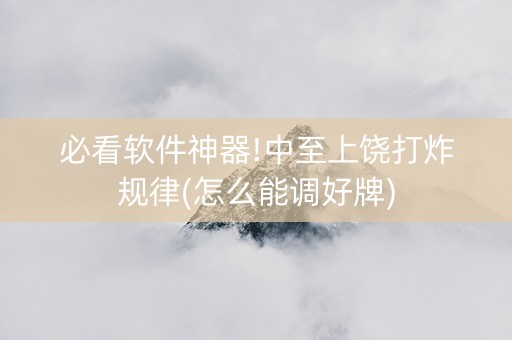 必看软件神器!中至上饶打炸规律(怎么能调好牌)