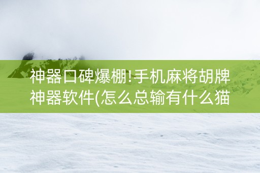 神器口碑爆棚!手机麻将胡牌神器软件(怎么总输有什么猫腻)