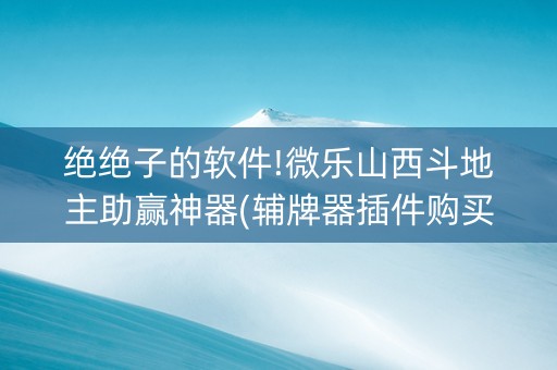 绝绝子的软件!微乐山西斗地主助赢神器(辅牌器插件购买)