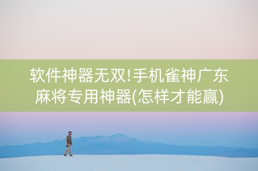 软件神器无双!手机雀神广东麻将专用神器(怎样才能赢)