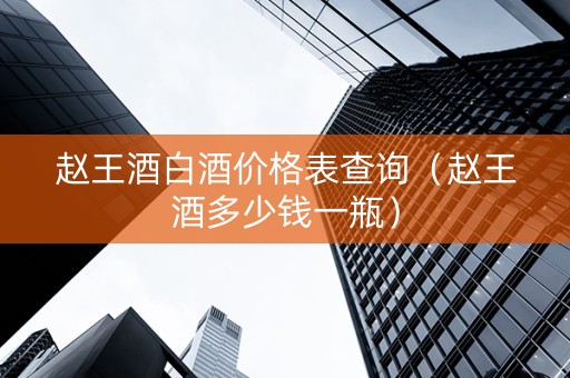 赵王酒白酒价格表查询（赵王酒多少钱一瓶）
