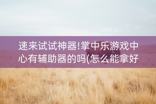 速来试试神器!掌中乐游戏中心有辅助器的吗(怎么能拿好牌)