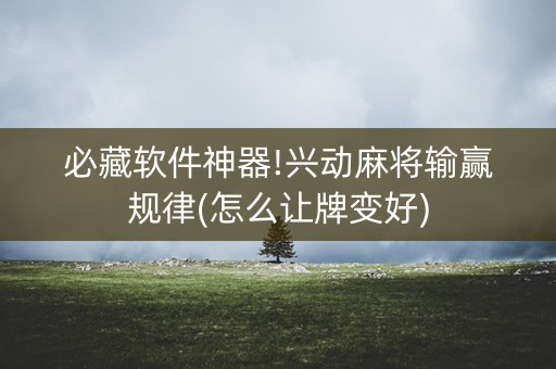 必藏软件神器!兴动麻将输赢规律(怎么让牌变好)