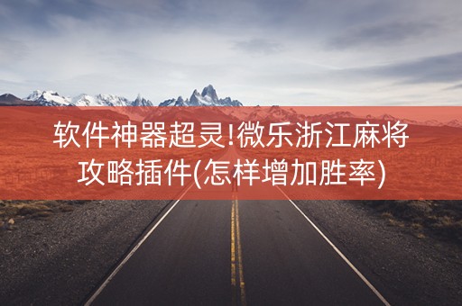 软件神器超灵!微乐浙江麻将攻略插件(怎样增加胜率)