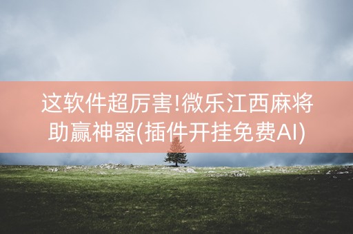 这软件超厉害!微乐江西麻将助赢神器(插件开挂免费AI)