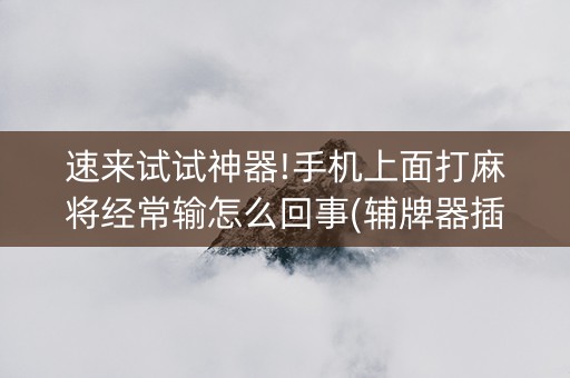 速来试试神器!手机上面打麻将经常输怎么回事(辅牌器插件购买)