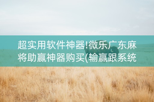 超实用软件神器!微乐广东麻将助赢神器购买(输赢跟系统有关系吗)