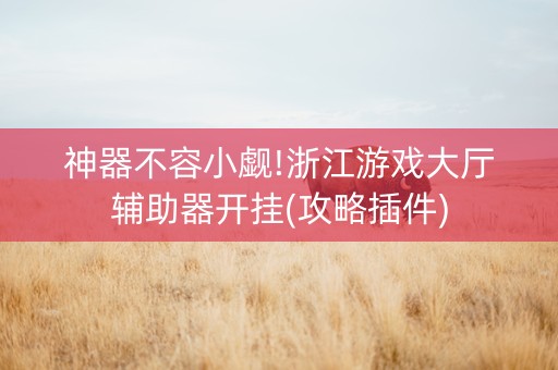 神器不容小觑!浙江游戏大厅辅助器开挂(攻略插件)