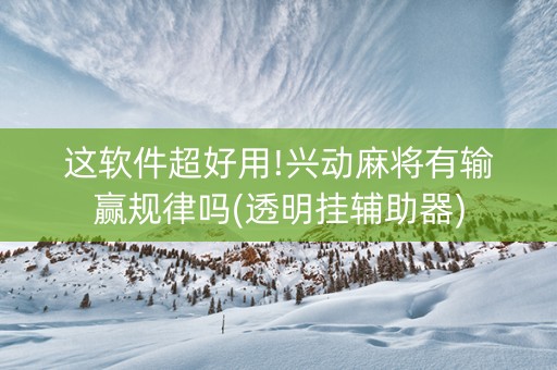 这软件超好用!兴动麻将有输赢规律吗(透明挂辅助器)
