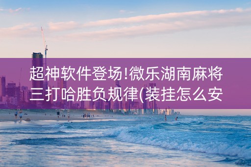 超神软件登场!微乐湖南麻将三打哈胜负规律(装挂怎么安装)
