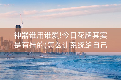 神器谁用谁爱!今日花牌其实是有挂的(怎么让系统给自己好牌)