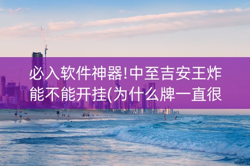 必入软件神器!中至吉安王炸能不能开挂(为什么牌一直很差)