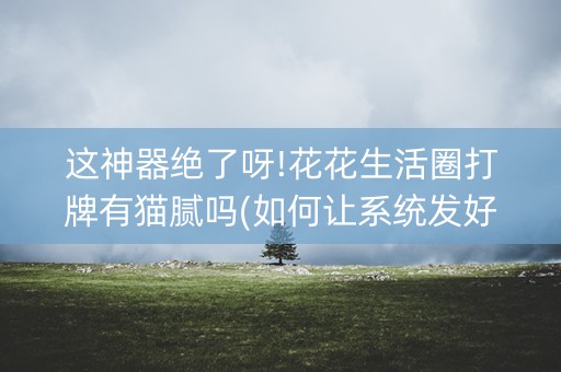这神器绝了呀!花花生活圈打牌有猫腻吗(如何让系统发好牌)