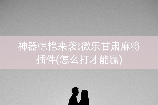 神器惊艳来袭!微乐甘肃麻将插件(怎么打才能赢)