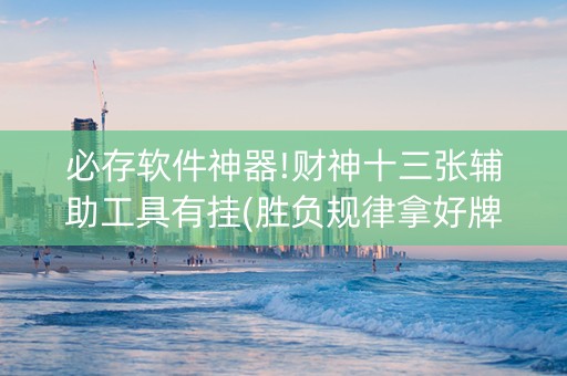 必存软件神器!财神十三张辅助工具有挂(胜负规律拿好牌)