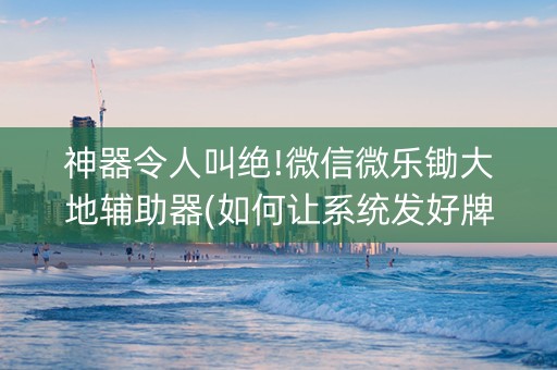 神器令人叫绝!微信微乐锄大地辅助器(如何让系统发好牌)