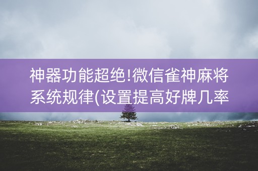 神器功能超绝!微信雀神麻将系统规律(设置提高好牌几率)