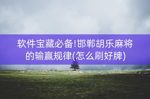软件宝藏必备!邯郸胡乐麻将的输赢规律(怎么刷好牌)