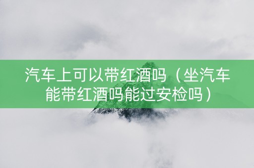汽车上可以带红酒吗（坐汽车能带红酒吗能过安检吗）