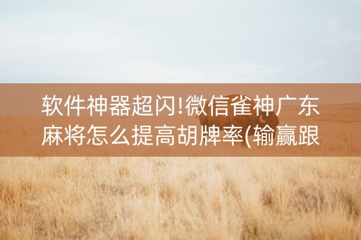 软件神器超闪!微信雀神广东麻将怎么提高胡牌率(输赢跟系统有关系吗)
