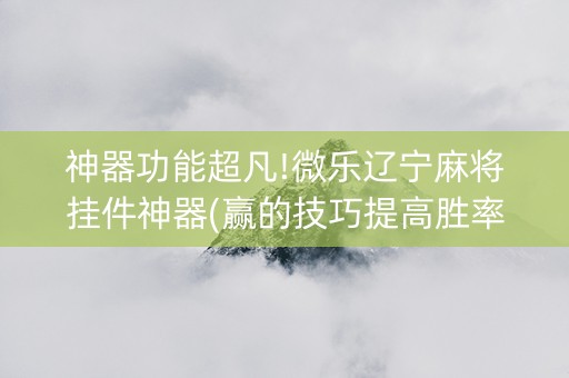 神器功能超凡!微乐辽宁麻将挂件神器(赢的技巧提高胜率)