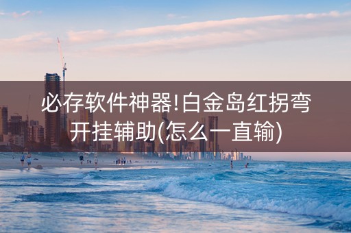 必存软件神器!白金岛红拐弯开挂辅助(怎么一直输)