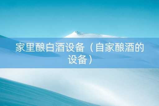 家里酿白酒设备（自家酿酒的设备）