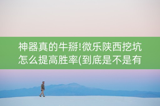 神器真的牛掰!微乐陕西挖坑怎么提高胜率(到底是不是有挂)
