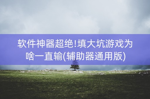 软件神器超绝!填大坑游戏为啥一直输(辅助器通用版)