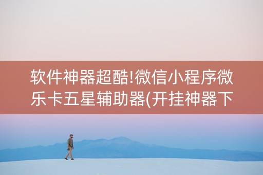 软件神器超酷!微信小程序微乐卡五星辅助器(开挂神器下载)