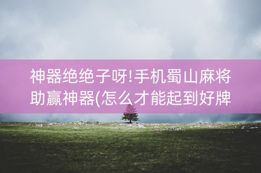 神器绝绝子呀!手机蜀山麻将助赢神器(怎么才能起到好牌)