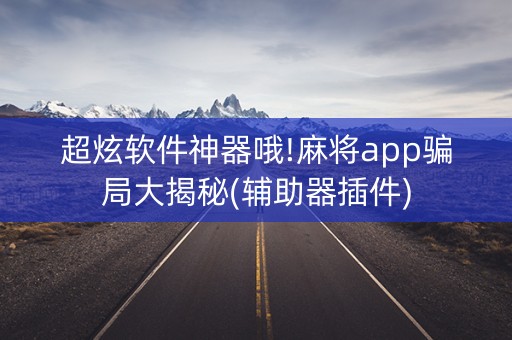 超炫软件神器哦!麻将app骗局大揭秘(辅助器插件)