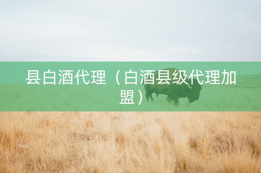 县白酒代理（白酒县级代理加盟）